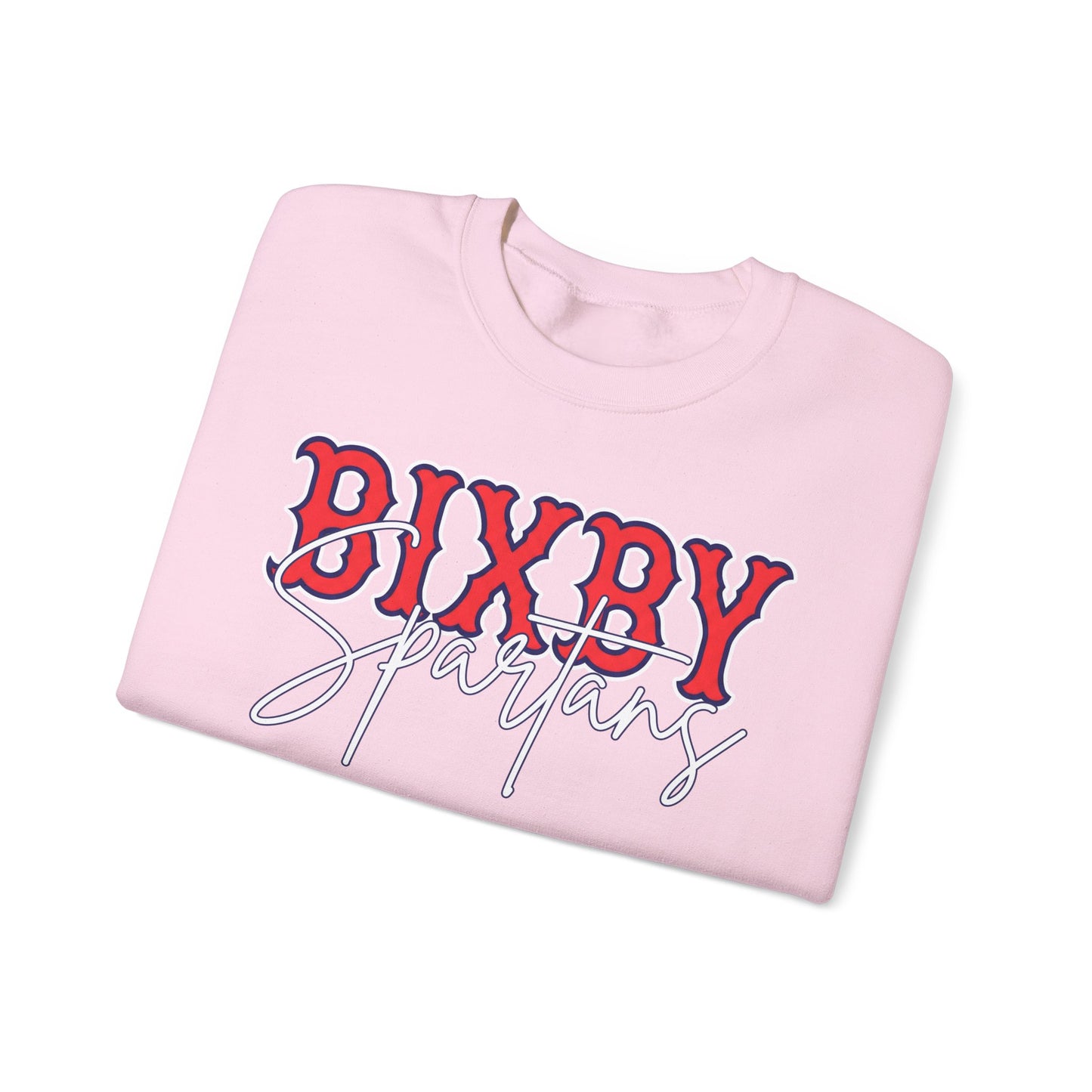Bixby Spartans Cursive Print Gildan Sweatshirt