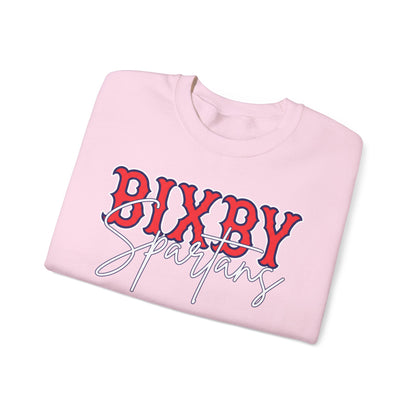Bixby Spartans Cursive Print Gildan Sweatshirt