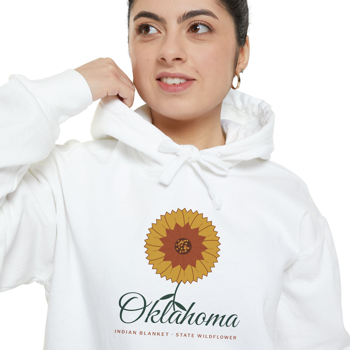 Indian Blanket Garden Script Oklahoma Hoodie | Comfort Colors