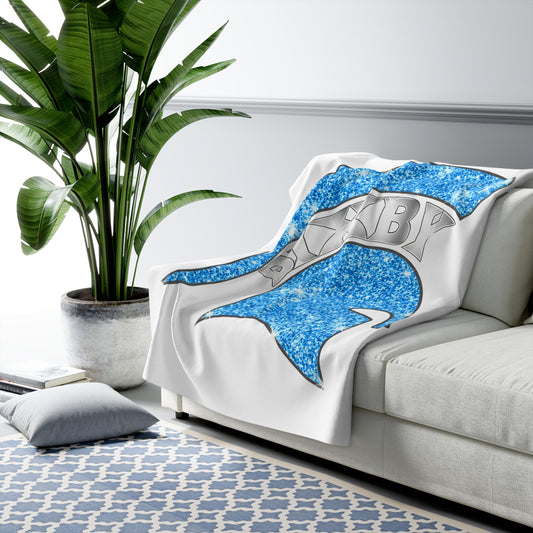 Spartan Blue Bling Logo Sherpa Fleece Blanket