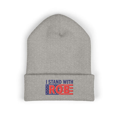 Patriotic Flag - I Stand With Rob Embroidered Beanie