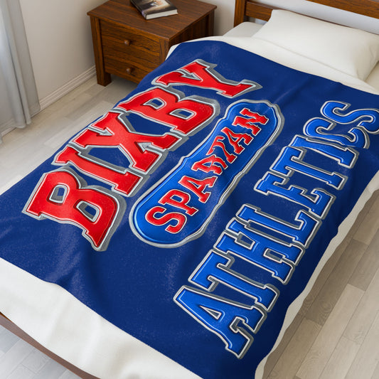 Bixby Spartan Athletics Velveteen Plush Blanket