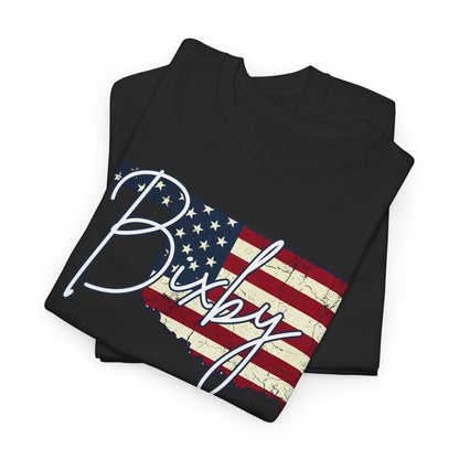 Oklahoma Flag Bixby Script Gildan Tee