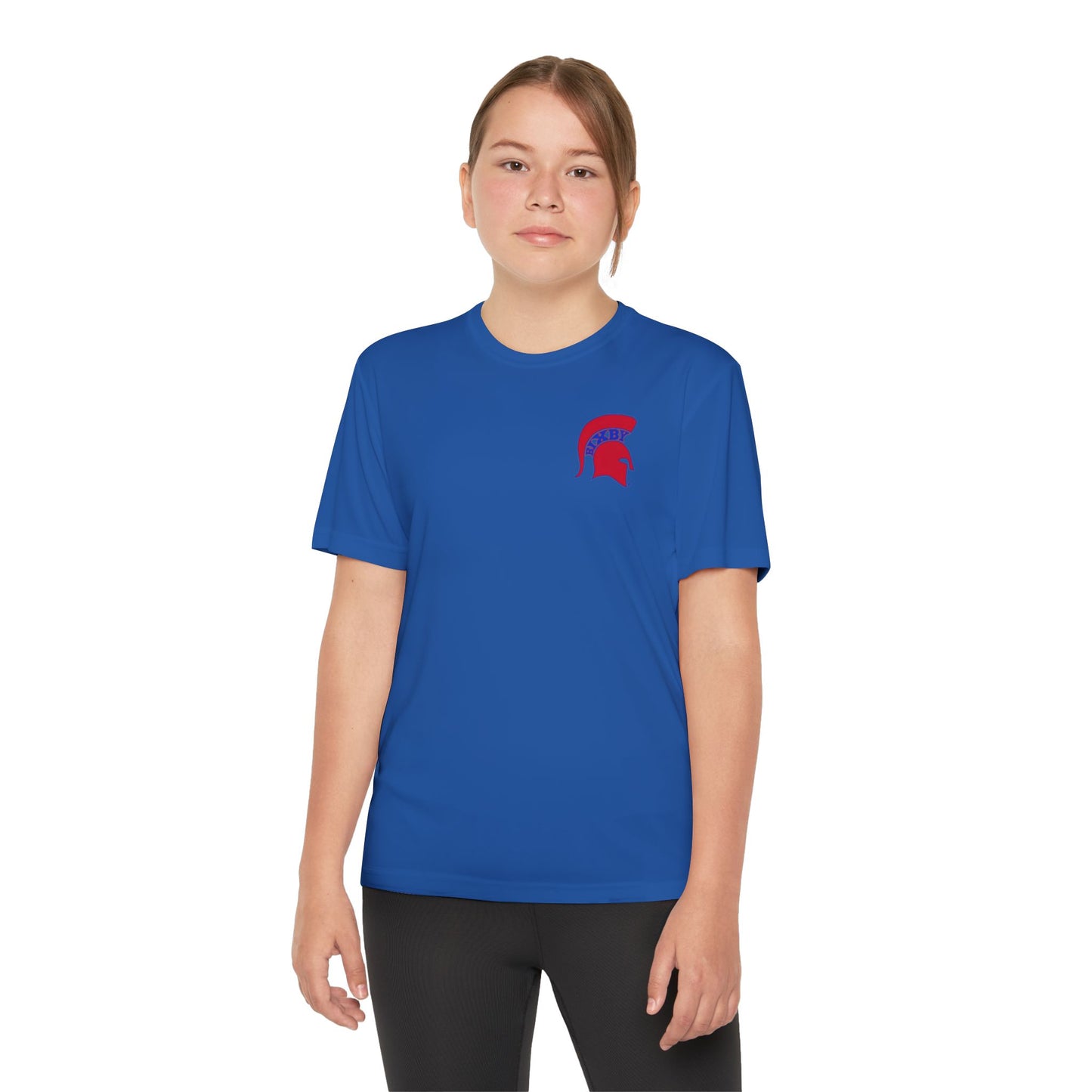 Spartan Red Logo Youth Sport-Tek Tee