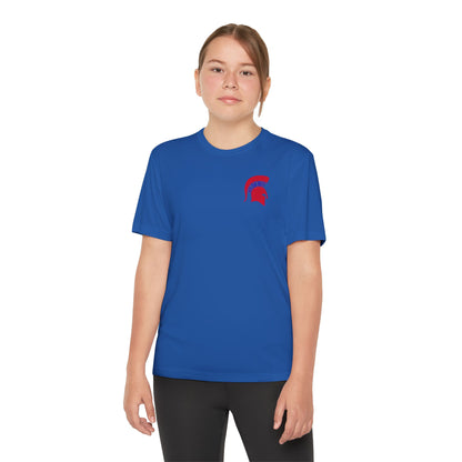 Spartan Red Logo Youth Sport-Tek Tee