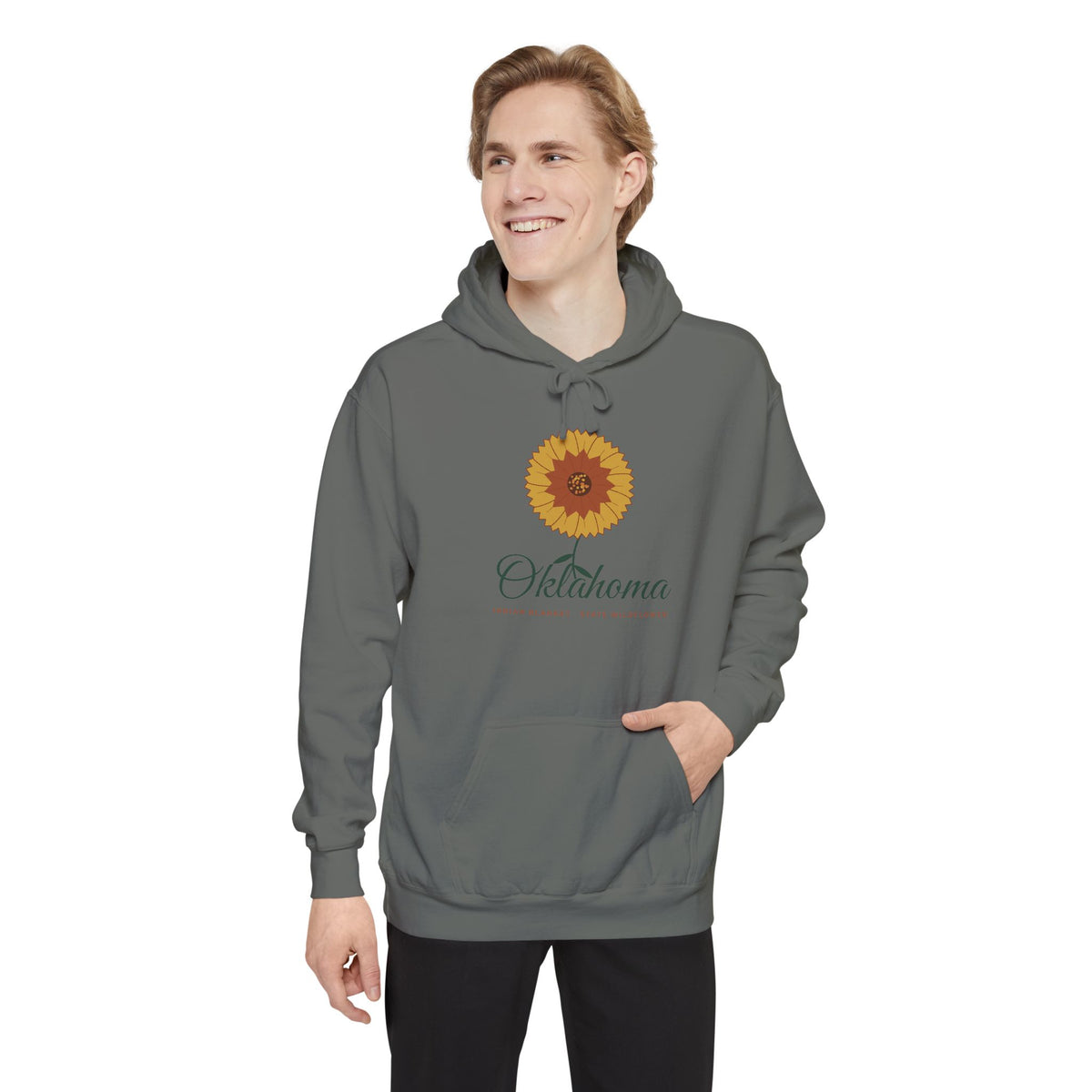 Indian Blanket Garden Script Oklahoma Hoodie | Comfort Colors