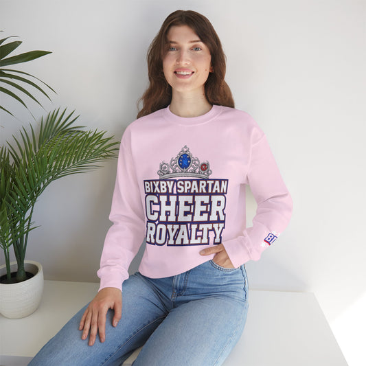 Bixby Spartan Cheer Royalty With Sleeve Print Gildan Sweatshirt