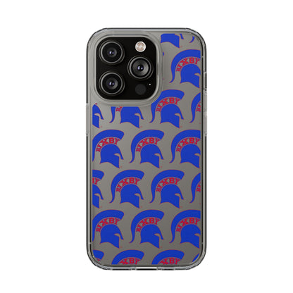 Spartan Blue Logo Clear Apple Phone Case