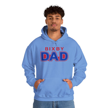 Bixby Dad Hoodie Large Print Retro Red & Blue Dad Pullover