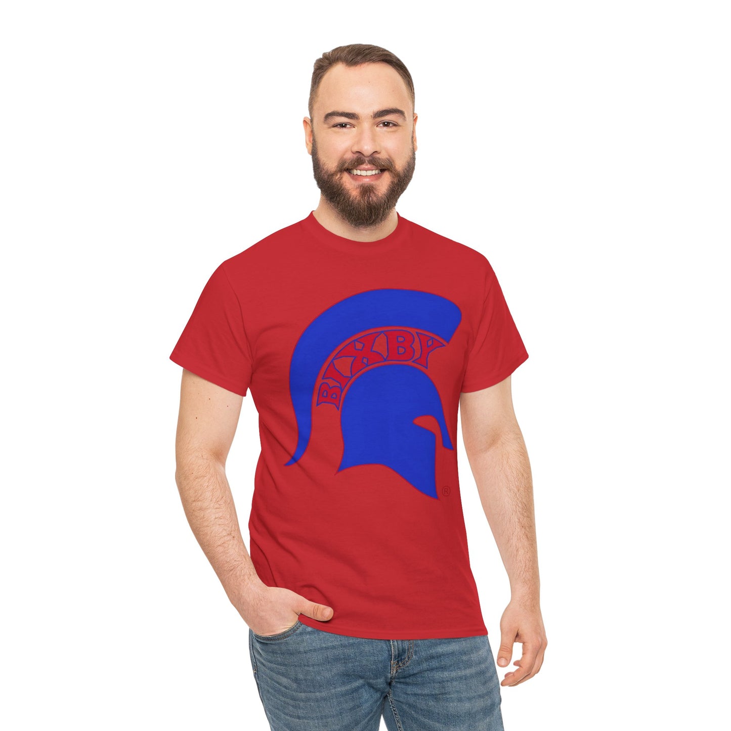 Spartan Blue Logo Gildan Tee