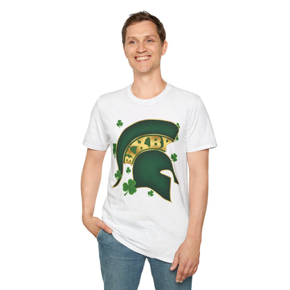 St. Patty's Good Luck Spartan Helmet Adult Gildan Tee