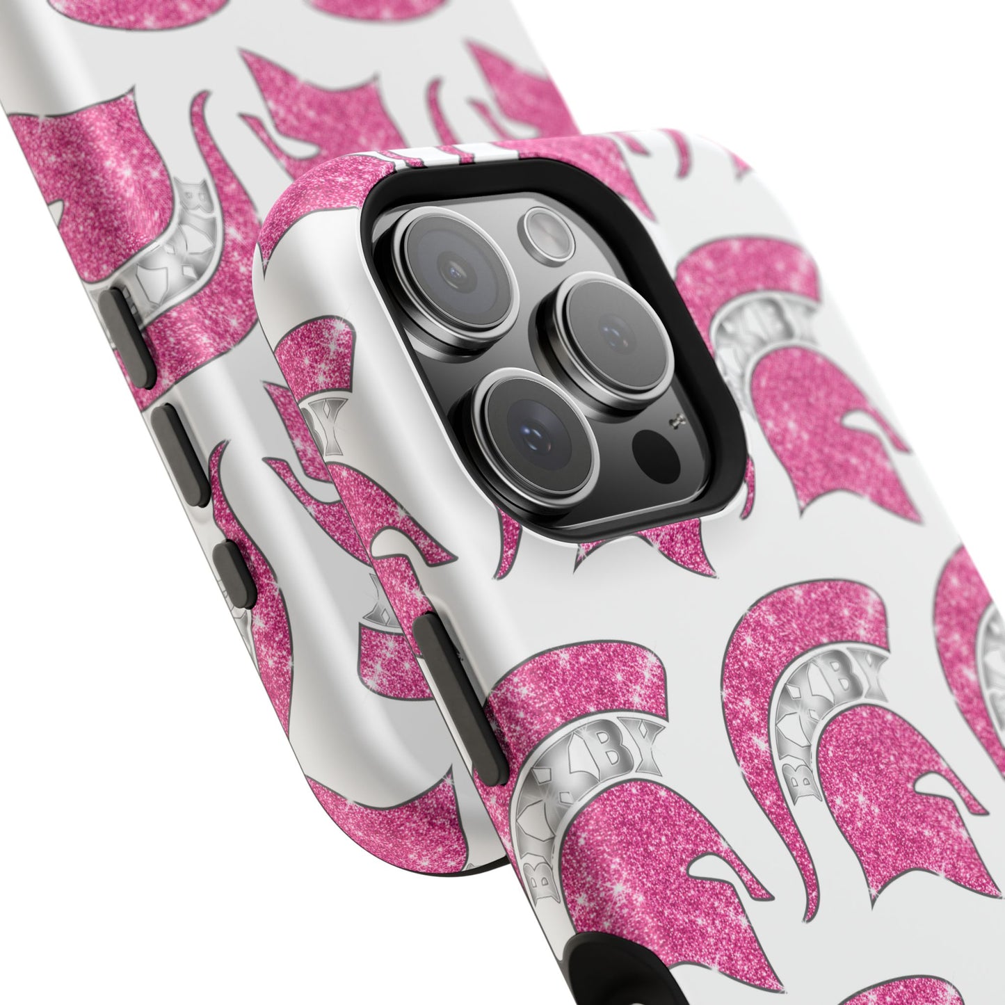 Bixby Spartan Pink Bling Logo Impact Resistant iPhone Case