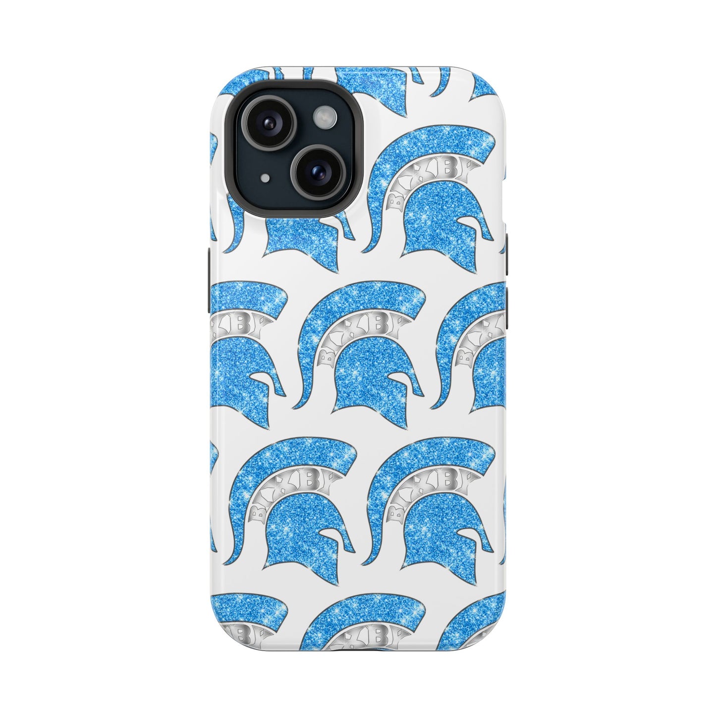 Bixby Spartan Blue Bling Logo Impact Resistant iPhone Case