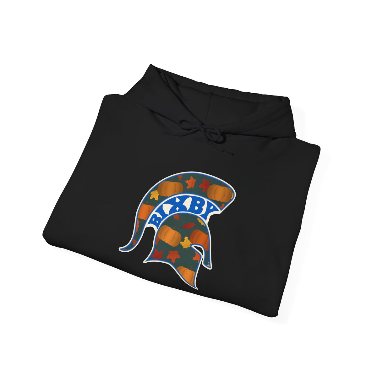 Bixby Spartans Pumpkin Patch Helmet Hoodie – Fall Game Day Hooded Sweatshirt