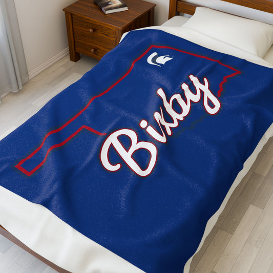 Bixby OK Blue Velveteen Plush Blanket