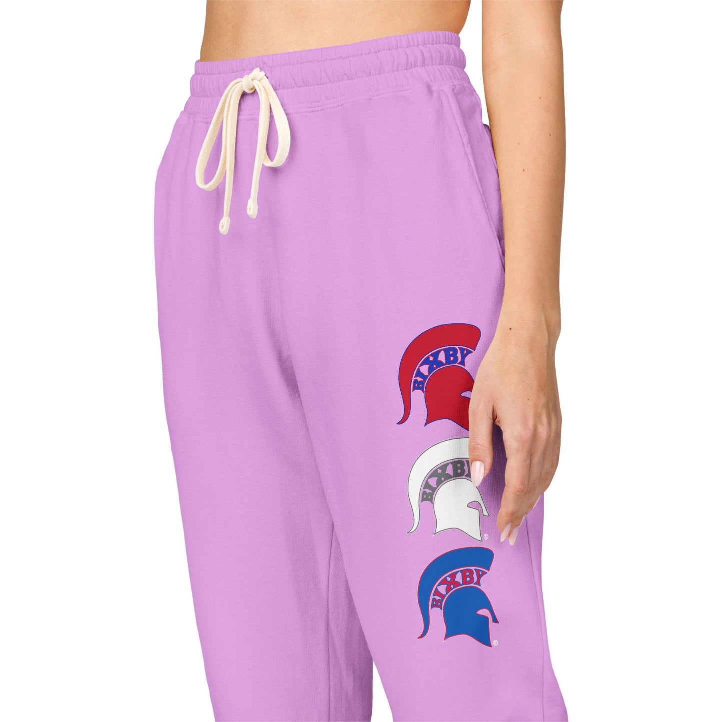 Bixby Spartan Logo Red White & Blue Comfort Colors Sweatpants