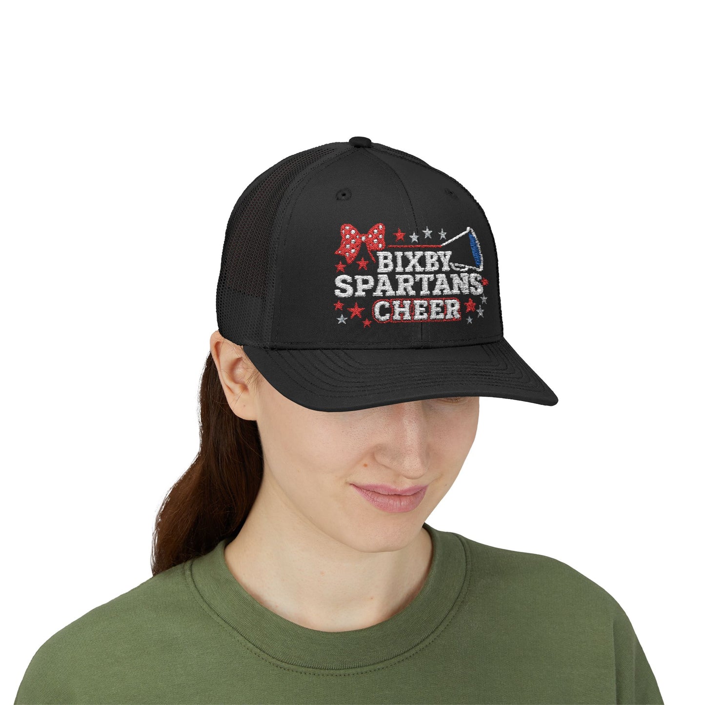 Bixby Spartans Cheer Embroidered Trucker Snapback