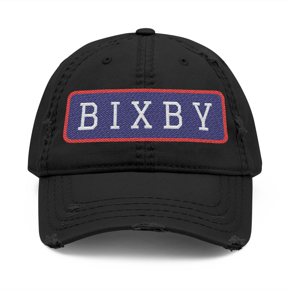 Bixby Spartans Distressed Dad Hat, Embroidered BIXBY Bar