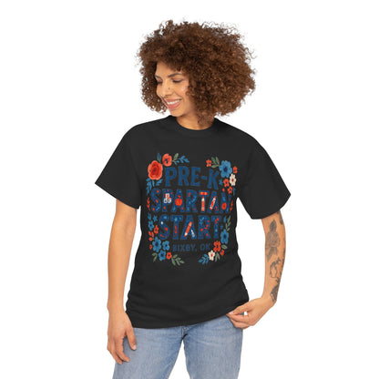 Floral Pre-K Spartan Gildan Tee