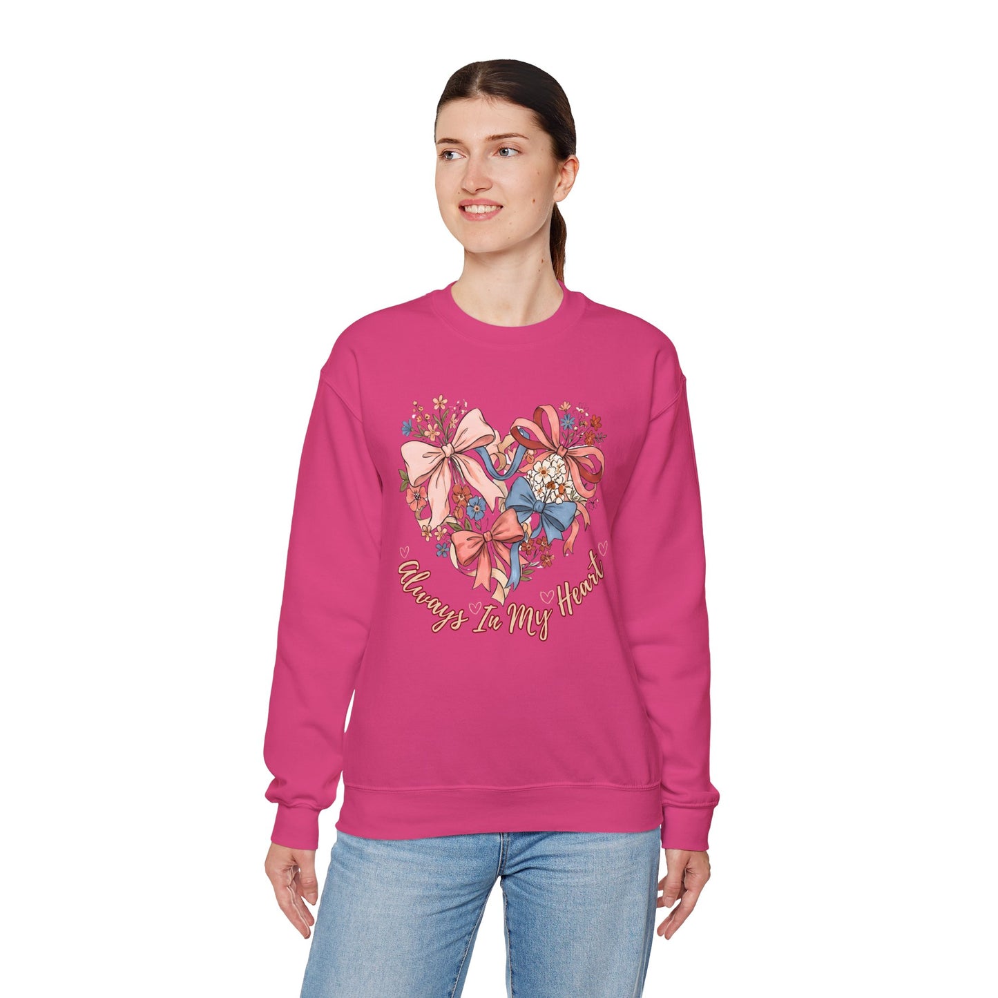Always In My Heart Valentine's Personalizable Gildan Sweatshirt