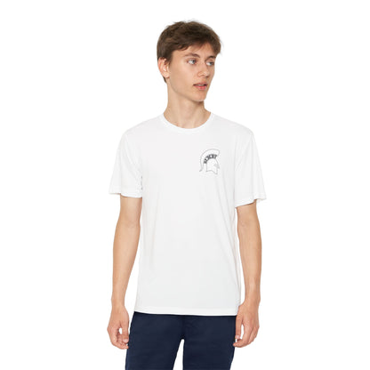 Spartan White Logo Youth Sport-Tek Tee