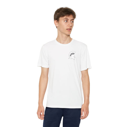 Spartan White Logo Youth Sport-Tek Tee