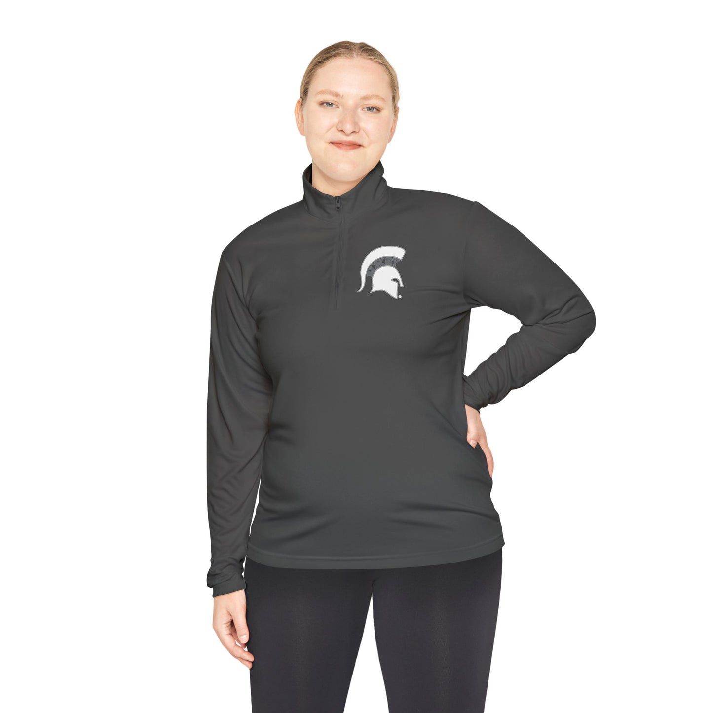 Spartan White Logo Quarter-Zip Pullover