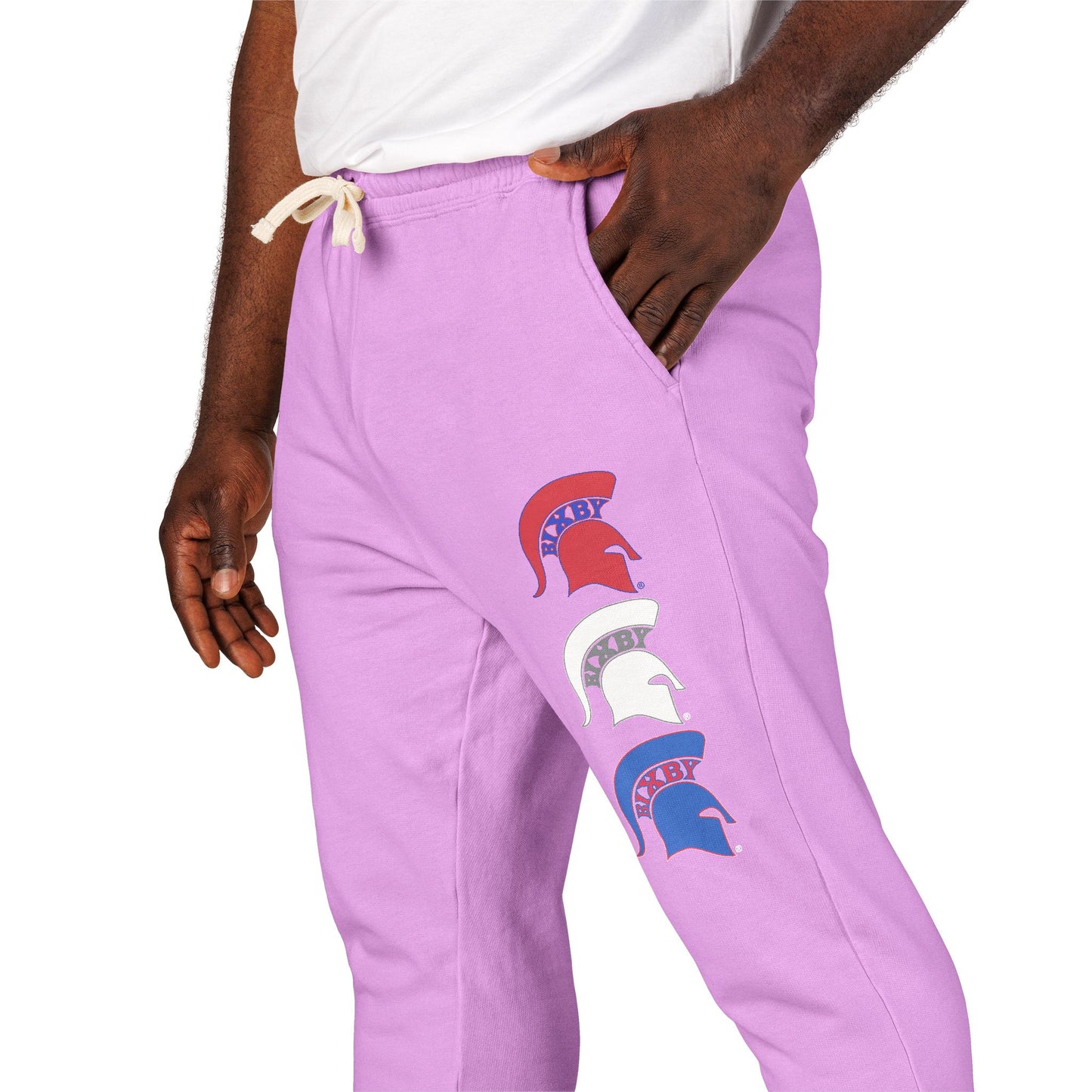 Bixby Spartan Logo Red White & Blue Comfort Colors Sweatpants