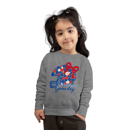 Bixby Spartans Gameday Floral Helmet Toddler Rabbit Skins Sweatshirt