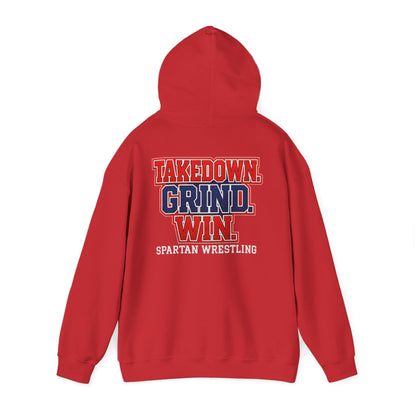 Takedown. Grind. Win Spartan Wresting Gildan Hoodie