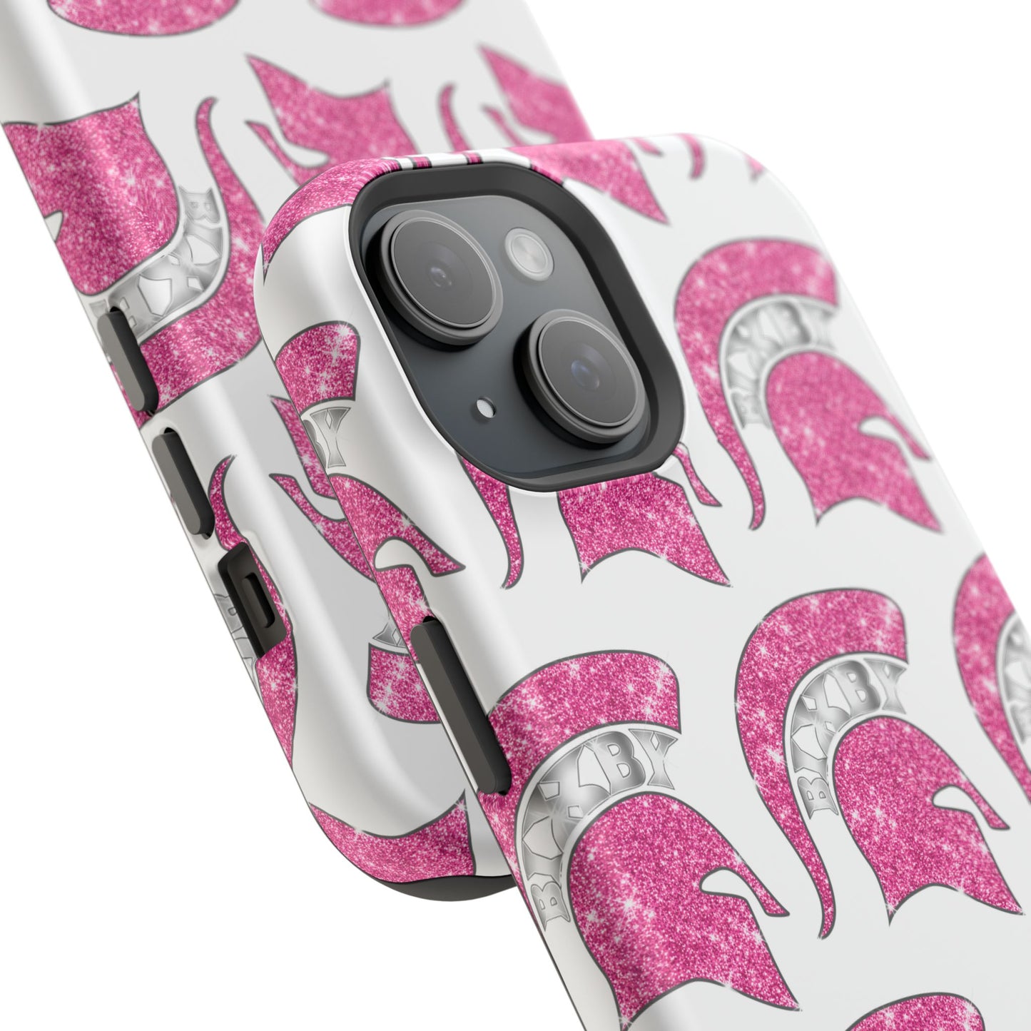 Bixby Spartan Pink Bling Logo Impact Resistant iPhone Case