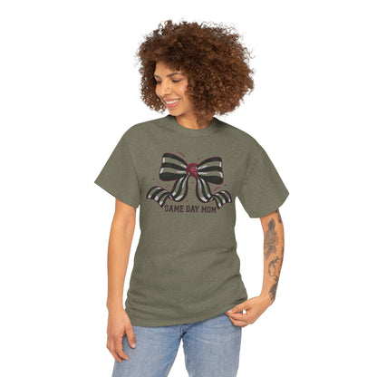 Game Day Mom T-Shirt – Striped Bow Football Mom Tee