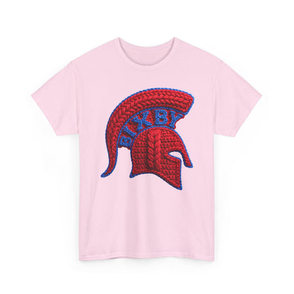 Knit-Print Spartan Helmet Logo Gildan Tee