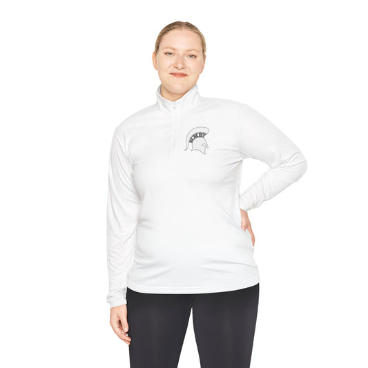 Bixby Spartans White Logo Quarter-Zip Pullover Tee