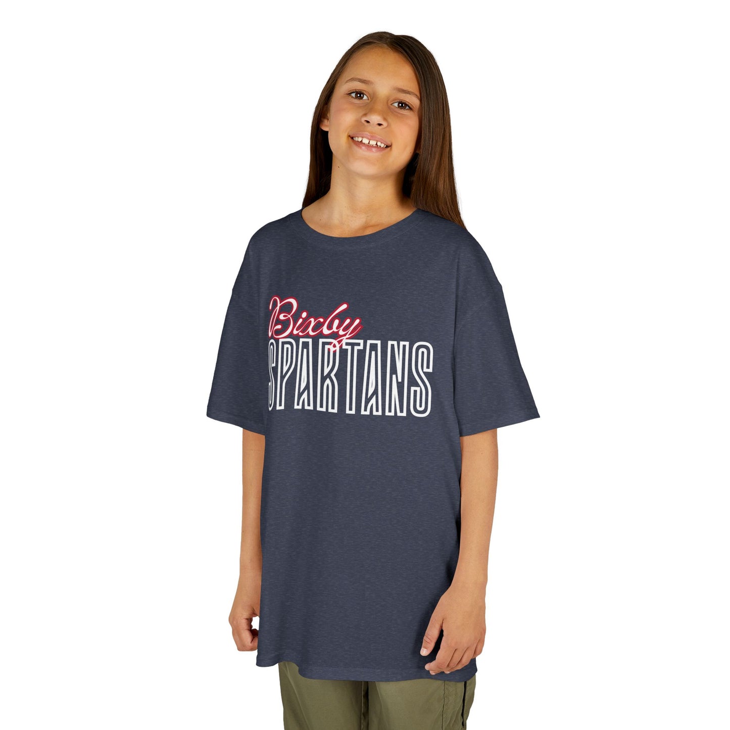 Bixby Spartans Cursive Youth Gildan Tee