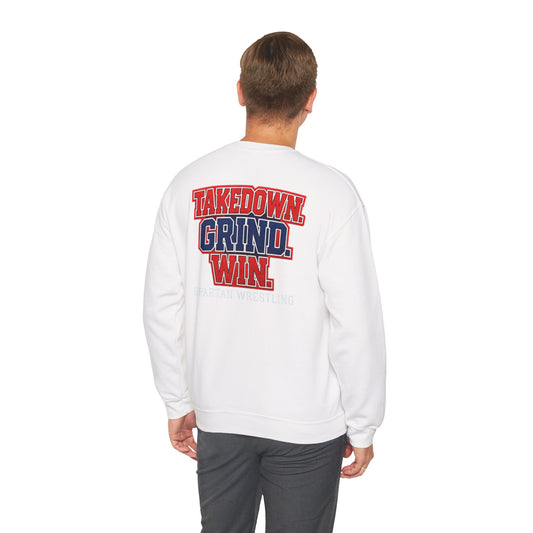 Takedown. Grind. Win Spartan Wresting Gildan Sweatshirt