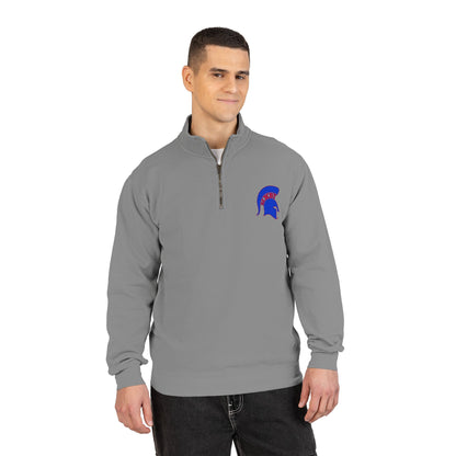 Bixby Spartans Blue Helmet Quarter-Zip Pullover Comfort Colors Tee