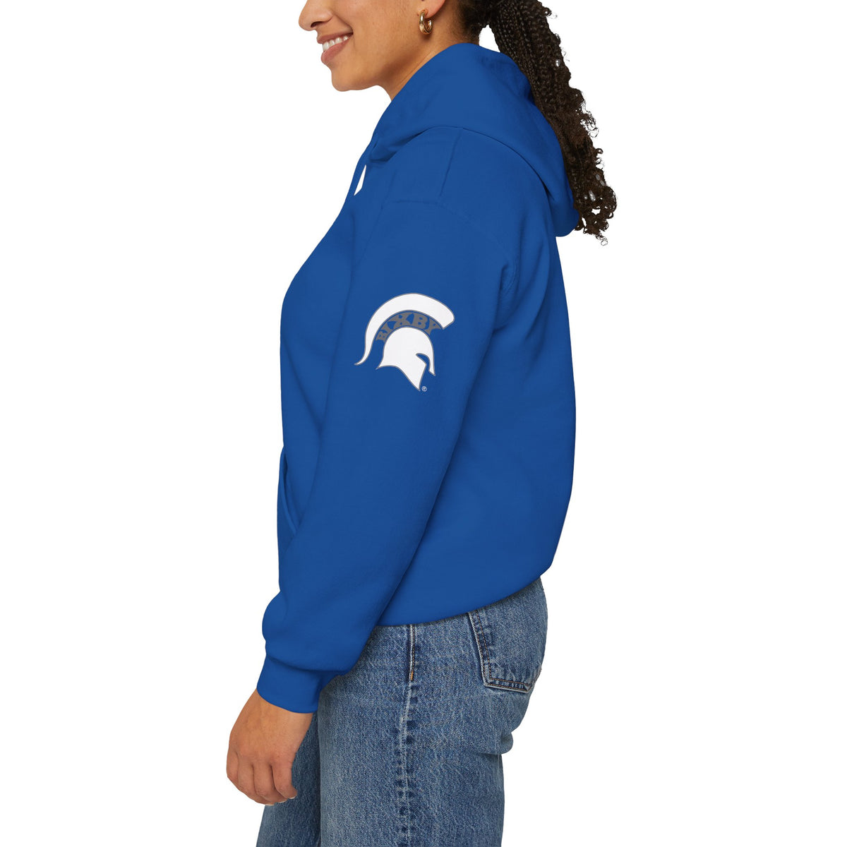 Bixby Spartans 'B' Logo With Sleeve Spartan Hoodie
