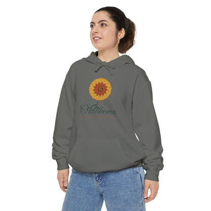 Indian Blanket Garden Script Oklahoma Hoodie | Comfort Colors
