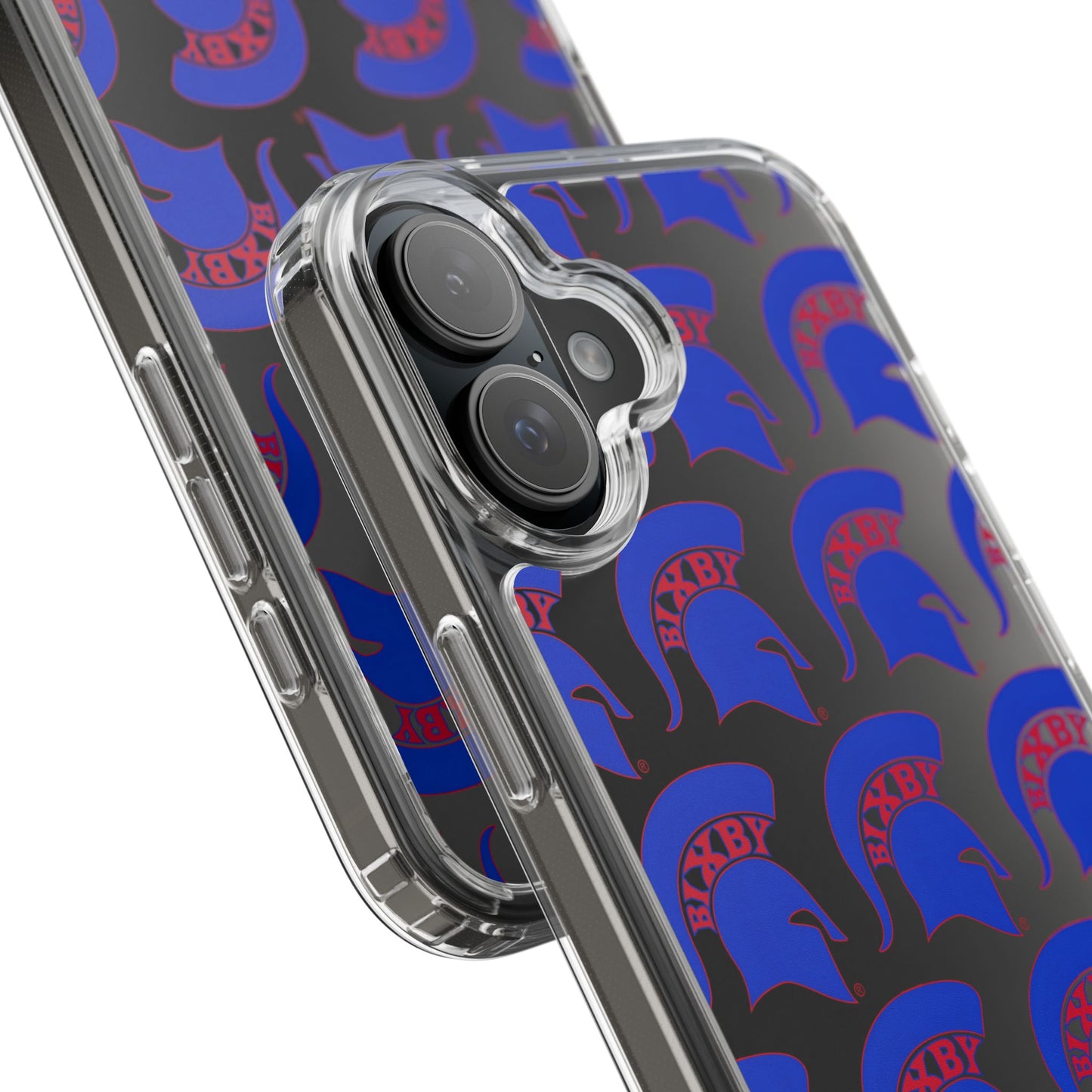 Spartan Blue Logo Clear Apple Phone Case