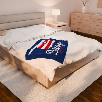 Bixby OK Red White & Blue Velveteen Plush Blanket
