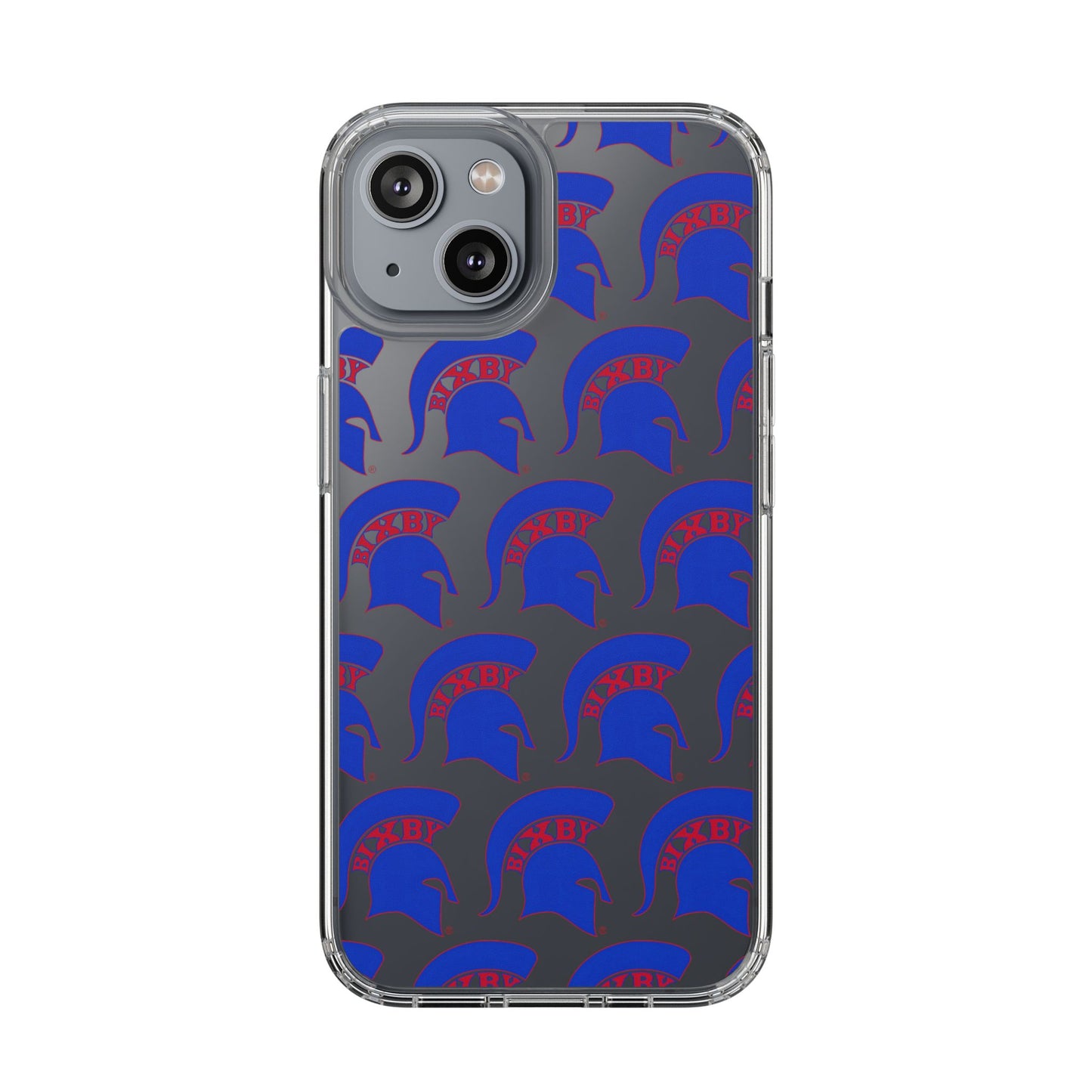Spartan Blue Logo Clear Apple Phone Case