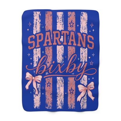 Sherpa Blanket - 'Spartans Bixby' Cozy Fleece Team Throw