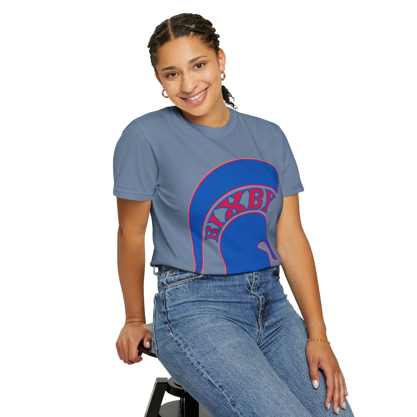 Bixby Spartan Blue Logo Comfort Colors Tee