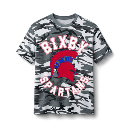 Bixby Spartans Camo - Kids School Spirit Cotton T‑ Tee