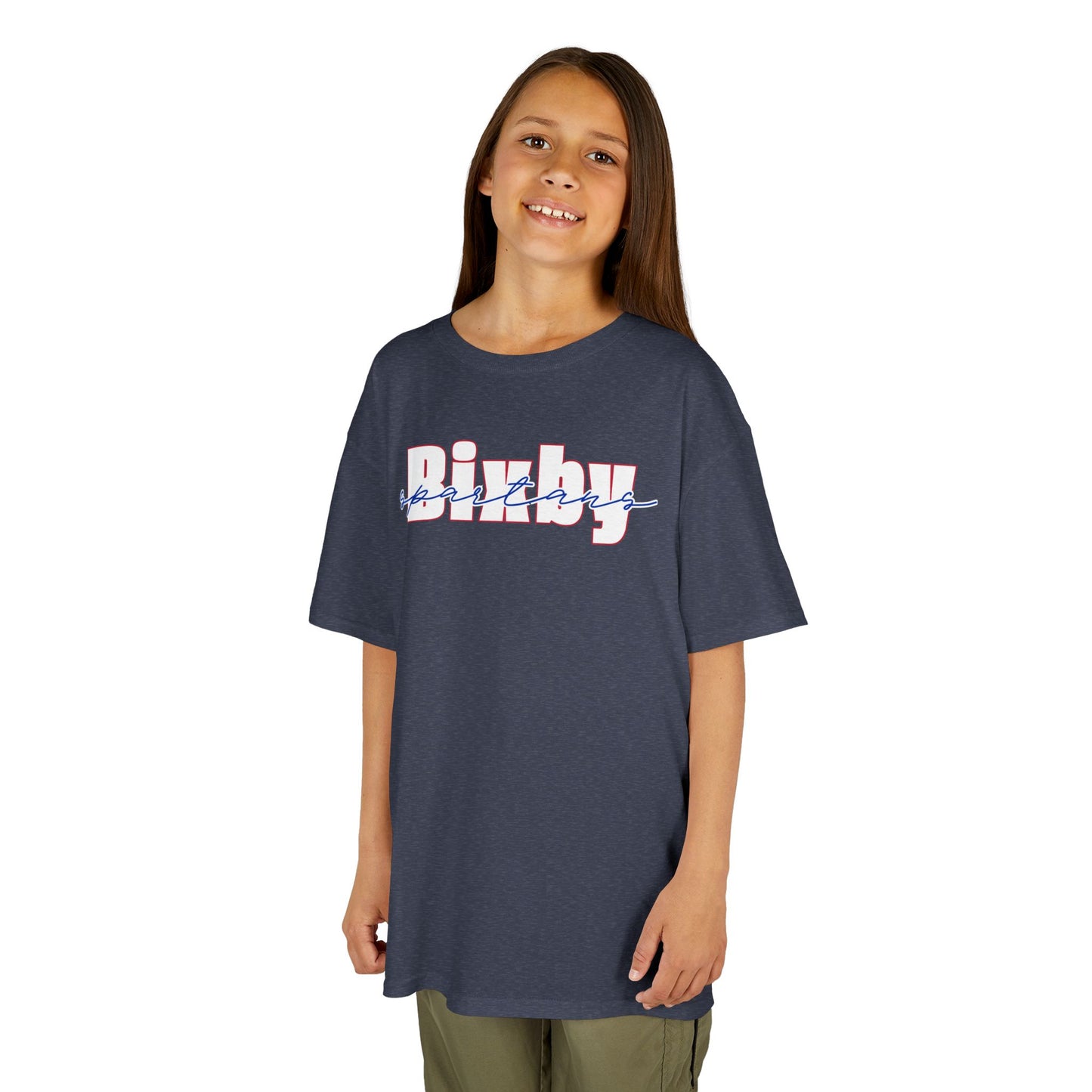 Bixby Spartans Cursive Youth Gildan Tee