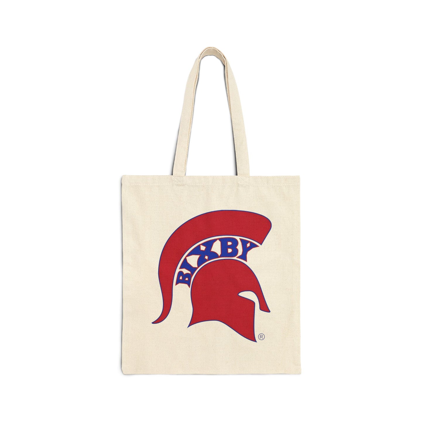 Spartan Red Logo Cotton Canvas Tote Bag