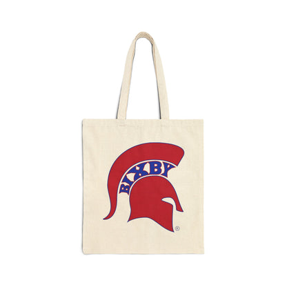 Spartan Red Logo Cotton Canvas Tote Bag