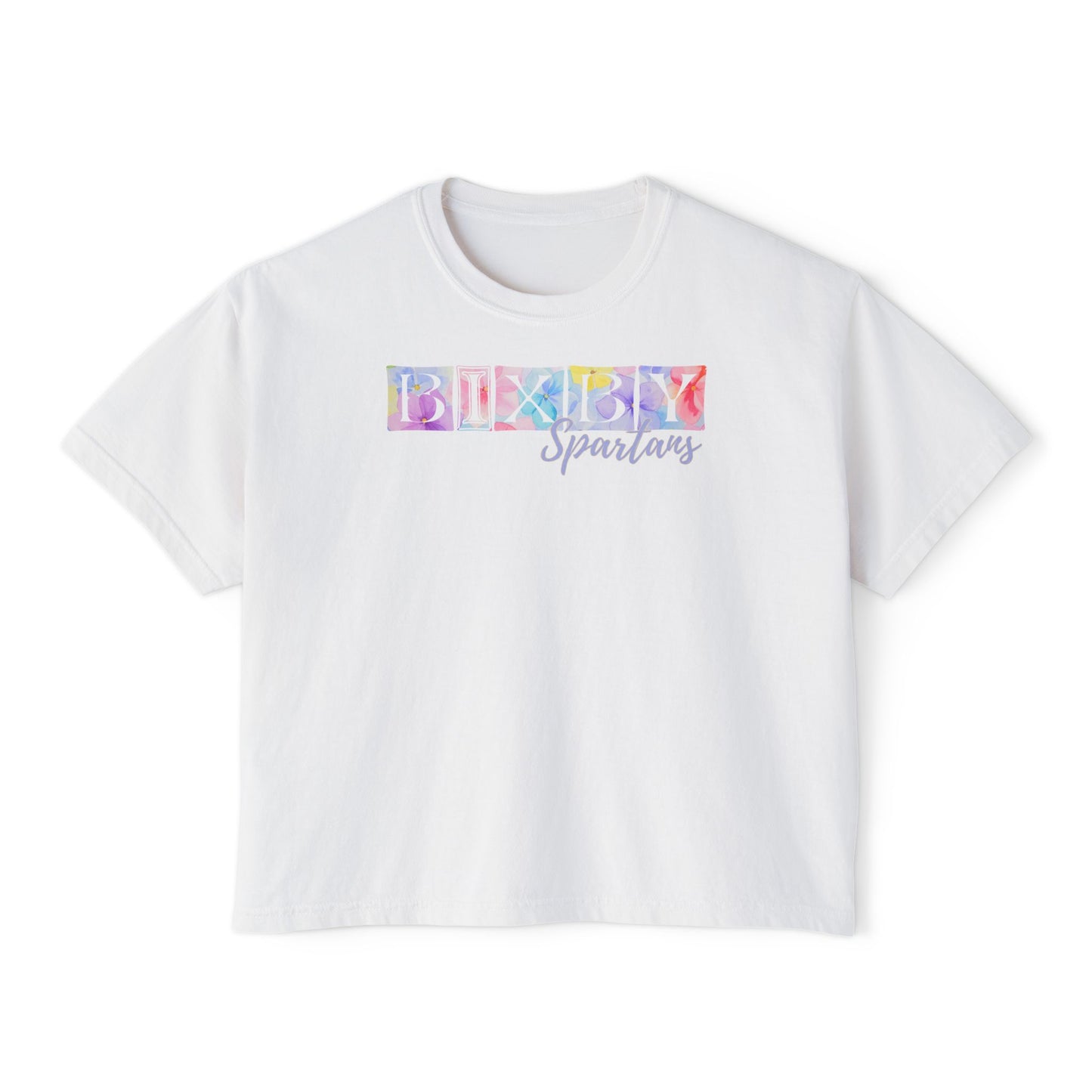 Bixby Spartans Comfort Colors Spring Pastel Boxy Tee