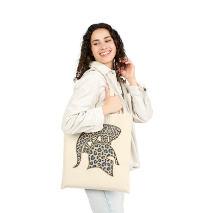 Leopard Print Spartan Helmet Tote Bag — Canvas Market Bag